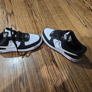 Nike Black and White Air Force 1 Sneakers